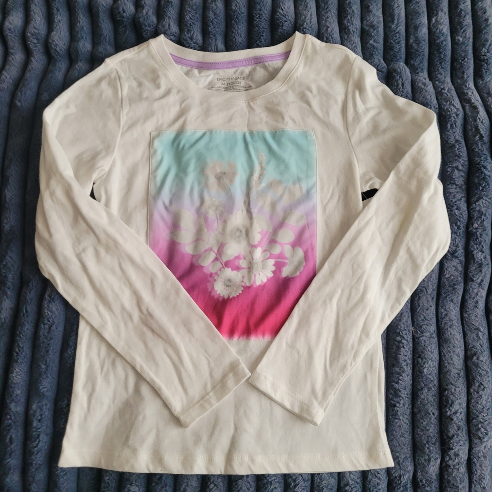 Epic Threads Kids Tee - White With Colorful Floral Design